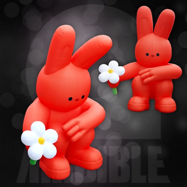 6미터 빨강 토끼 꽃 캐릭터 조형물