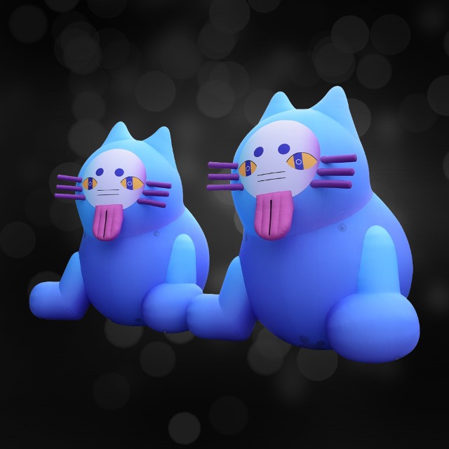 6미터 파란 고양이 캐릭터 조형물